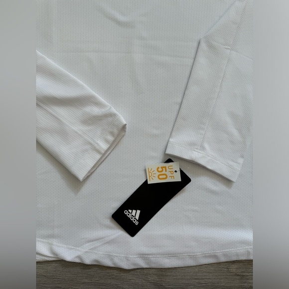 Adidas~ Women's Active UPF 50 Mesh Shirt Long SIv Knit Base Layer White XL NWT - Picture 7 of 7